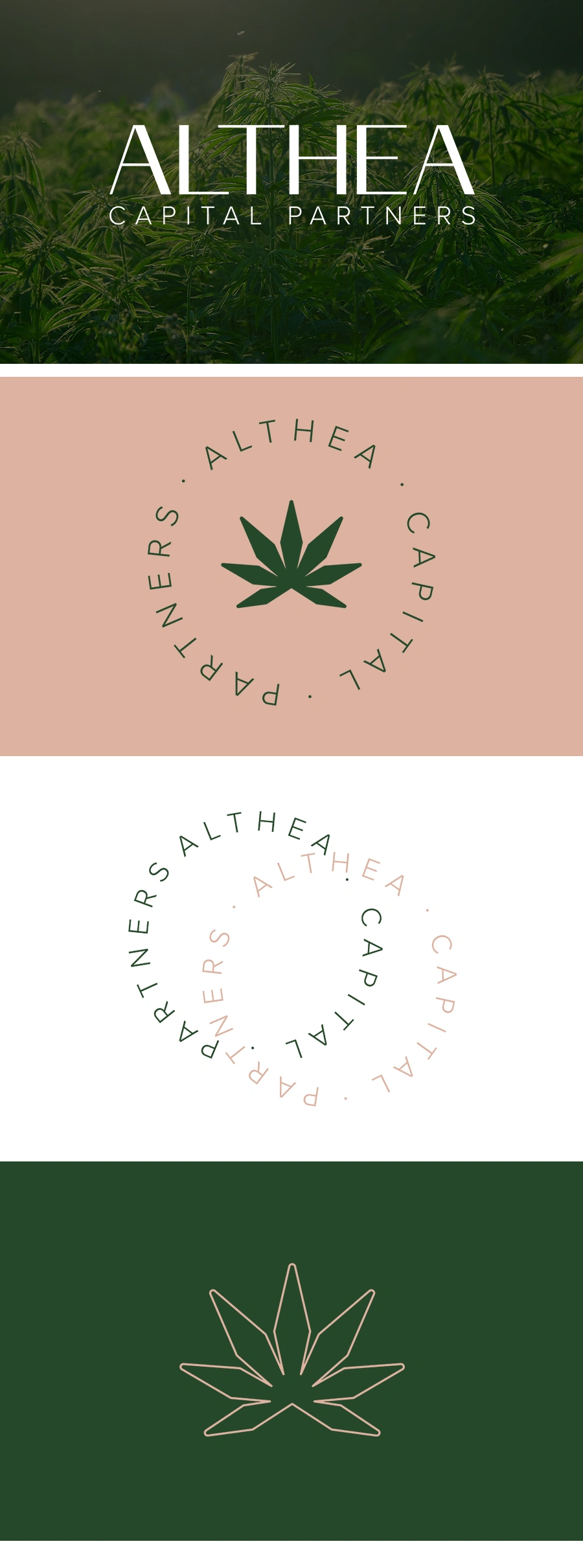 Brand identity work for cannabis investment group, Althea Capital Partners.